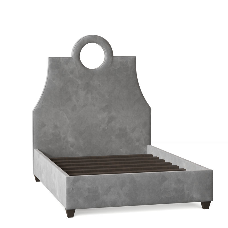Tess Upholstered Bed, Queen, Sachi Wheatgrass, Brown Mahogany
