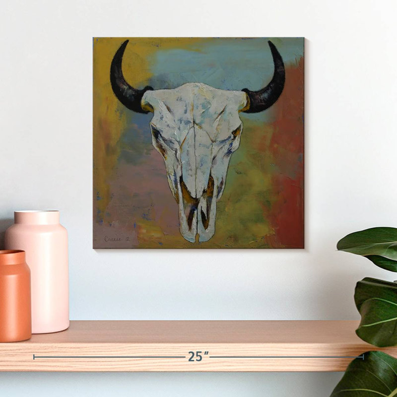 Crâne de bison Kerner, H 16 po x l 16 po