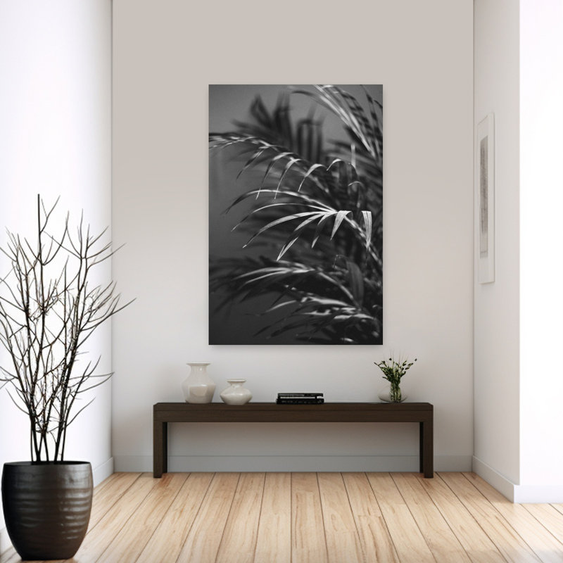 Art contemporain plante noire, H 60 po x l 40 po