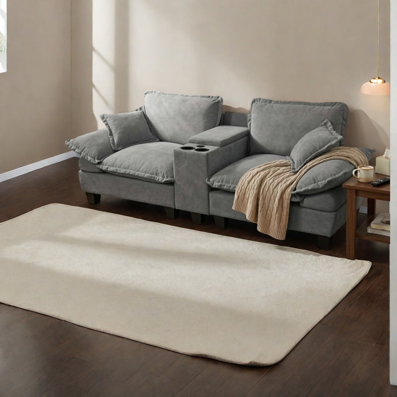 Canapé moderne en chenille avec rangement, L réglable pour le salon