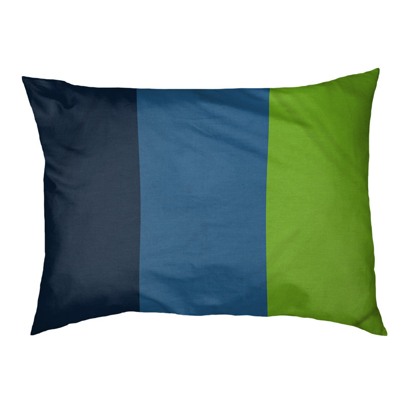Coussin Minnesota, Bleu minuit / bleu lac / vert aurore, Moyen (H 9,5 po x l 28 po x P 18 po)