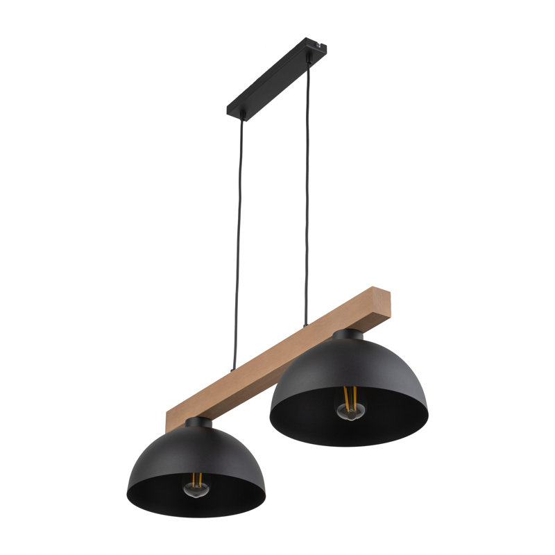 Oslo 2 - Light Stainless Steel Kitchen Island Pendant, Black