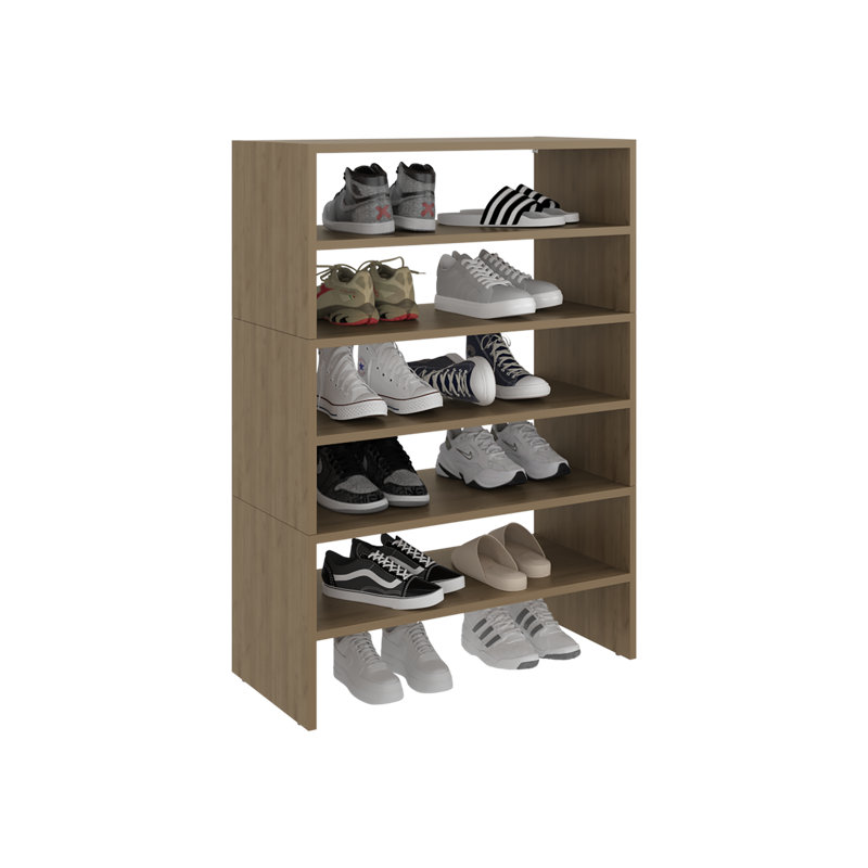 FM FURNITURE Orion Modern Shoe Rack Functional Design for Bedroom and Entryway, Natural Wood
