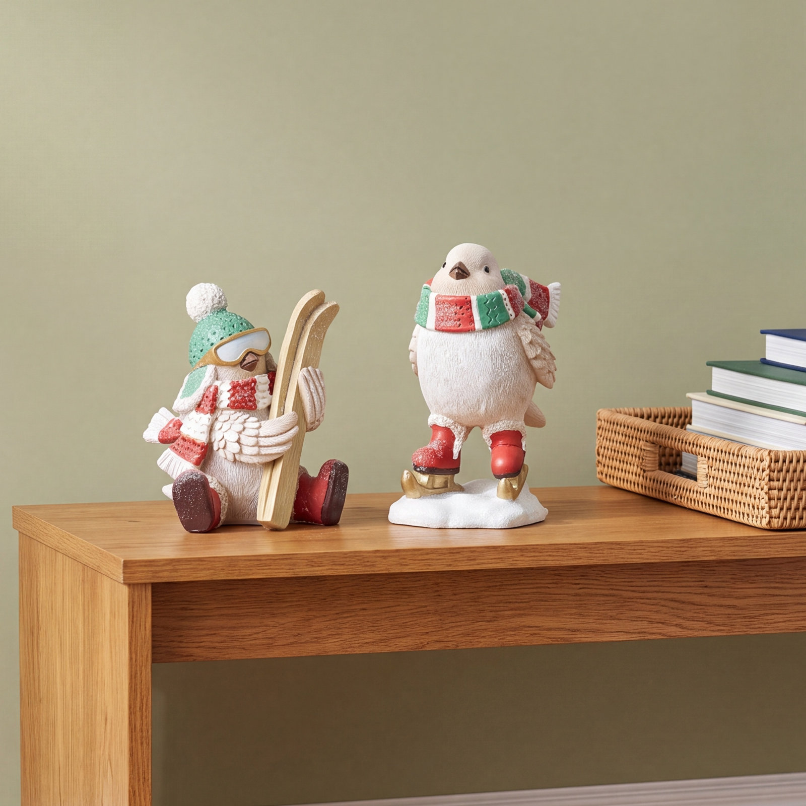 6-Piece Winter Sport Bird Figurine Set