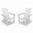 2 Pack White Foldable HDPE Patio Adirondack Outdoor Chairs-60429565