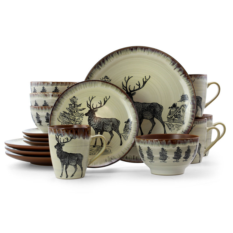Bryon 16 Piece Stoneware Dinnerware Set - Service for 4