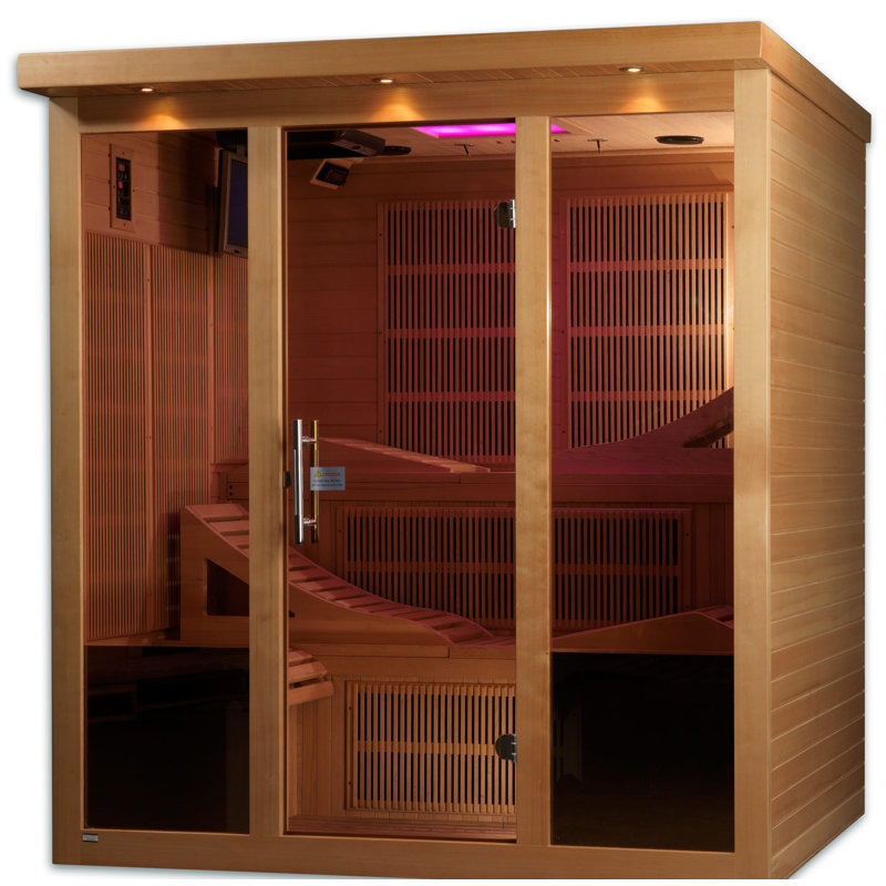 Natural Hemlock 6-Person Infrared Sauna with Remote Control