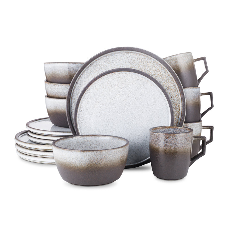 Stone Lain Vince 16-Piece Dinnerware Set Stoneware, Gray