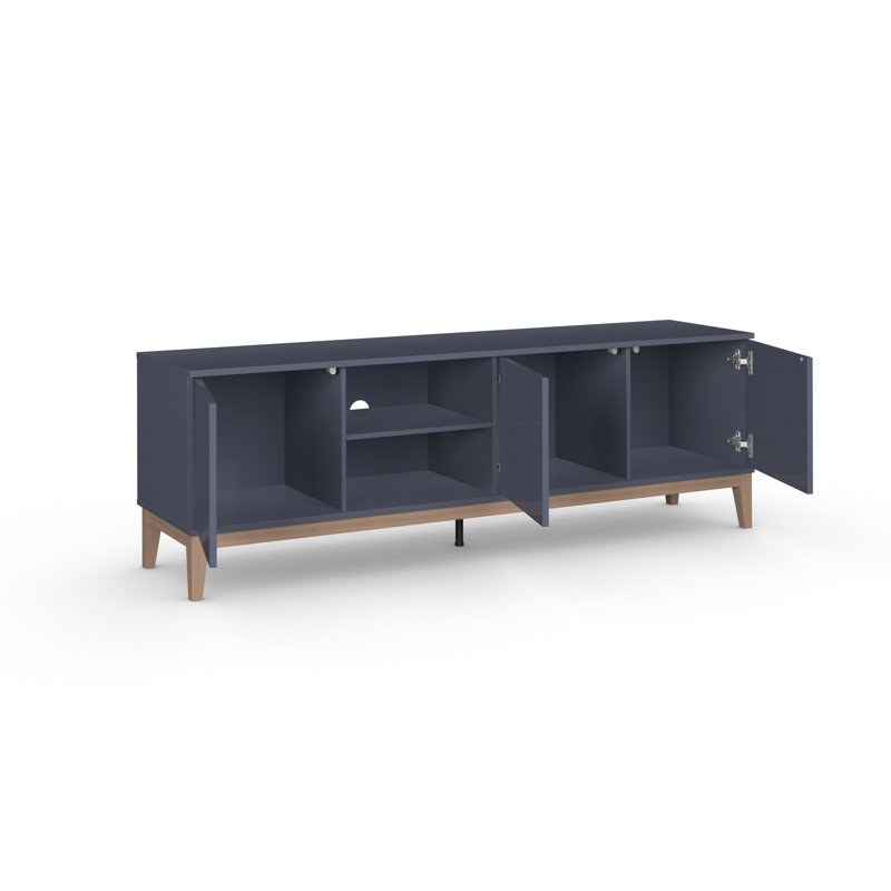 Arlenis Unfinished TV Stand with Fireplace Included, Grey