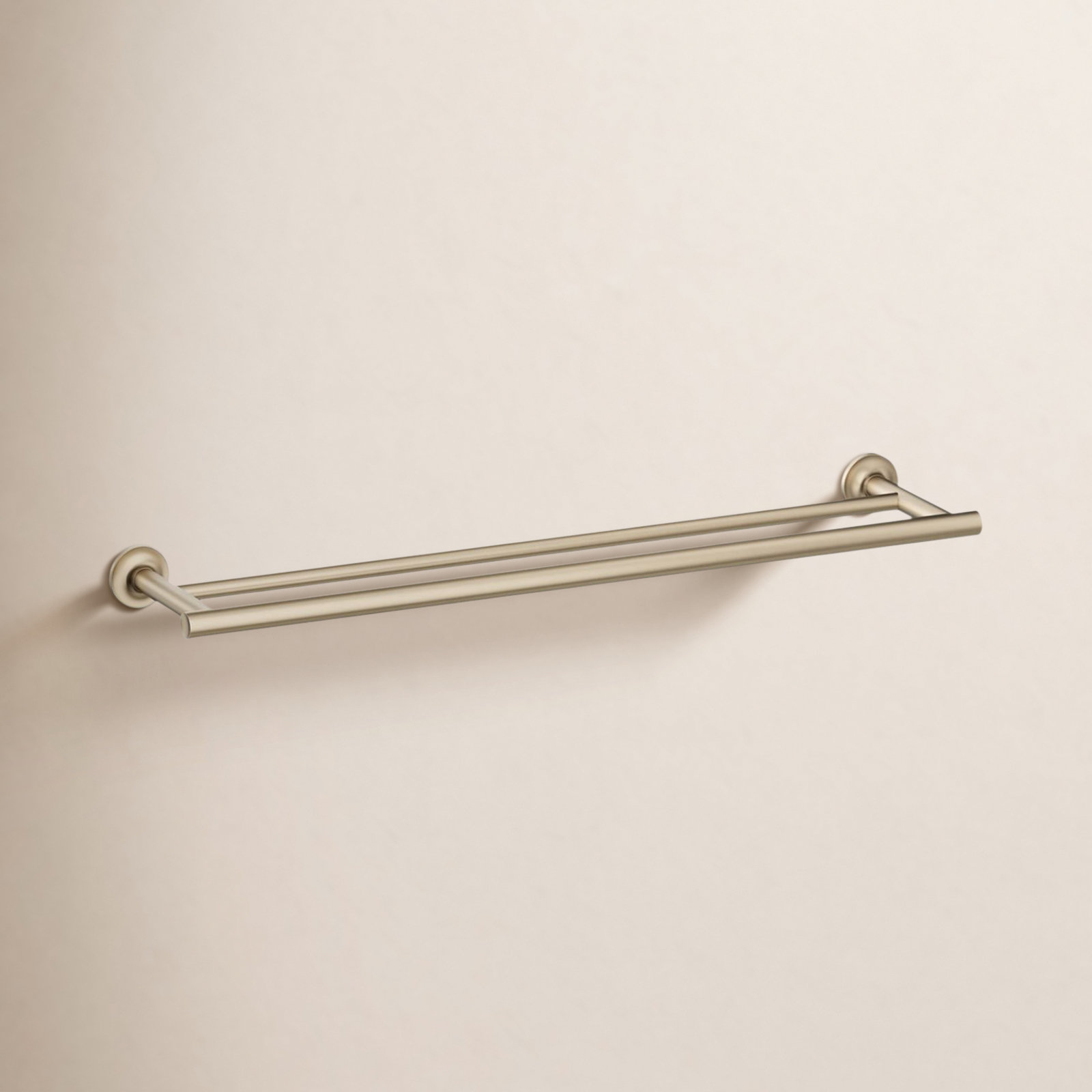 Purist 25" Double Wall Mounted Towel Bar, Vibrant Brushed Bronze