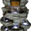 Fontaine en pierre 79 po avec lumières pour jardin, patio