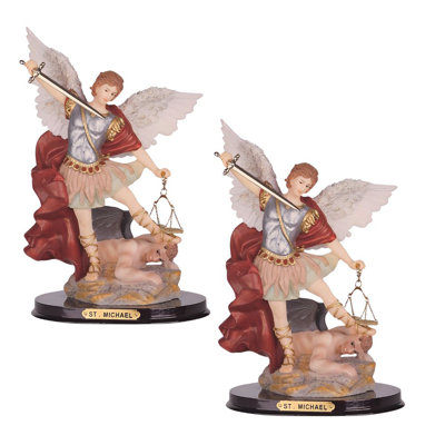 «2-PC Set» ICE ARMOUR 12 "H Archangel Michael Statue Saint Michael l'ange le plus fort