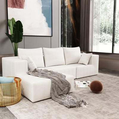 Beige Corner Bed With Soft Touch, Wear - Fabric, And Multiple Combinations For A Practical Home Combination Couch Heavy Duty Rating, Pillows, Ideal Weekend Relaxation