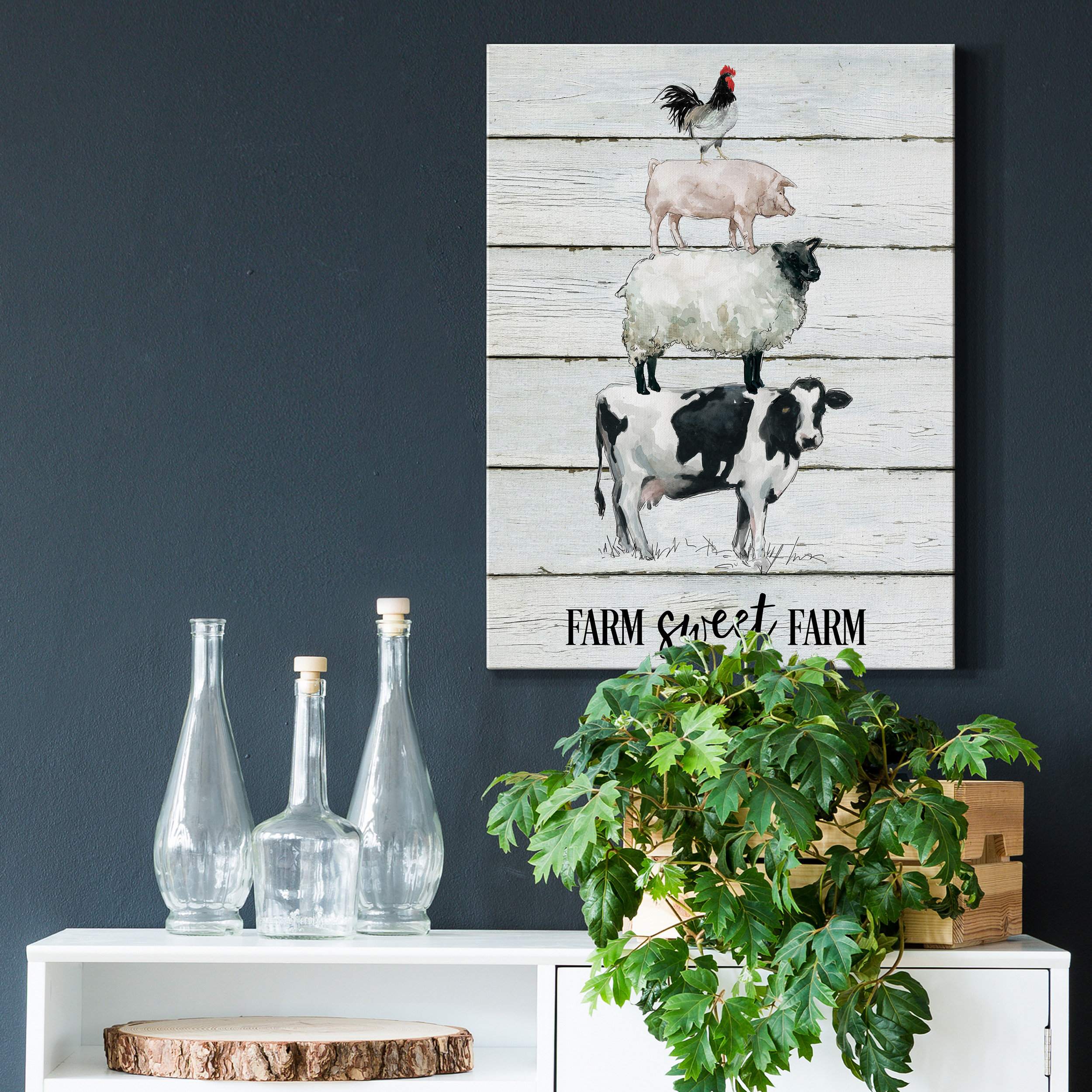 Gracie Oaks Farm Sweet Farm by Carol Robinson - Wrapped Canvas Painting ...