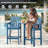 Set of 2 HDPE Tall Adirondack Bar Stools with Removable Tray and Umbrella Hole-430319749