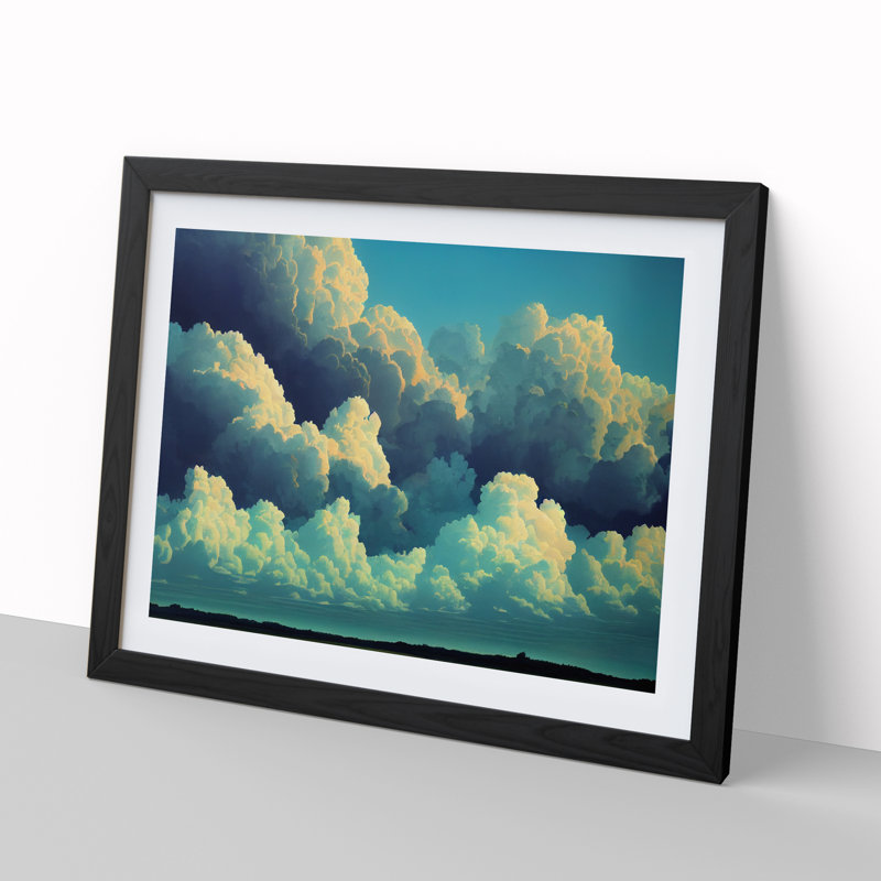 Pleasant Clouds - Single Picture Frame Print, Black Framed, 46cm H x 64cm W x 2cm D