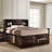 1Pc Contemporary Queen Captain's Platform Bed Bookcase Shelves Headboard Side Storage Solid Wood Wooden Bedroom Furniture Cherry Finish-1303410408-1303410410