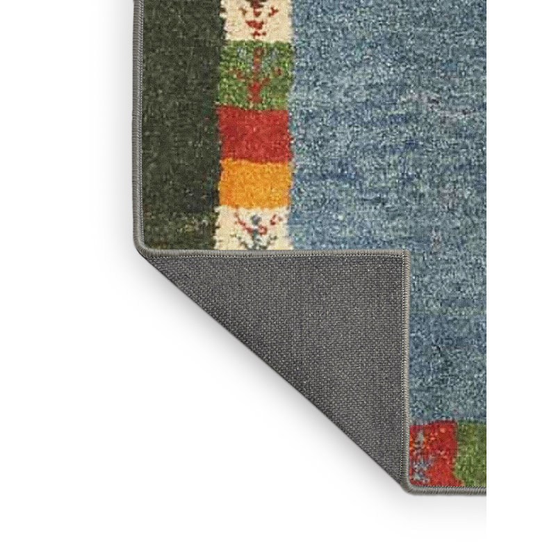 Tapis gris clair/vert clair contemporain, Rectangle 4 pi x 6 pi