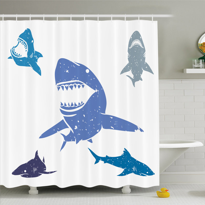 Shower Curtain with Hooks Included, 75" H x 69" W
