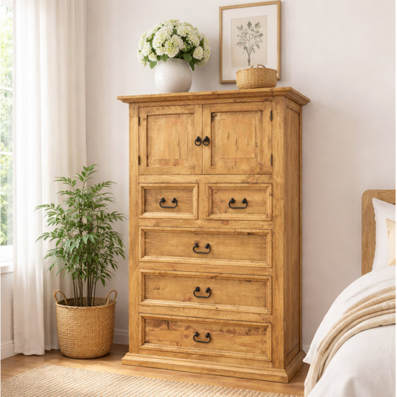 Commode 5 tiroirs avec armoire Canyon Ridge, Beige