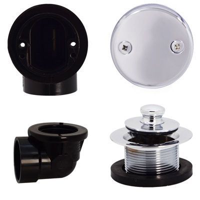 Sch. 40 ABS Plumber's Pack Twist & Close Bathtub Drain with Two-Hole Overflow