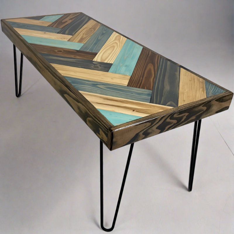 "I Got the Blues" Herringbone Coffee Table
