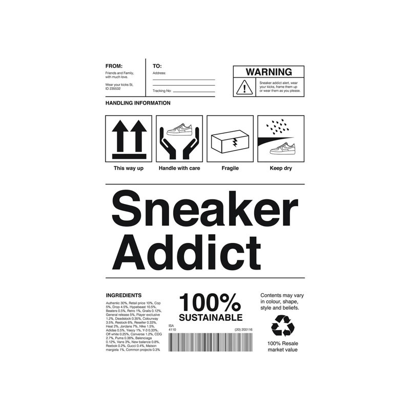 Sneaker Addict by Avesix - Wrapped Canvas Print, 152.5 cm H x 101.5 cm W