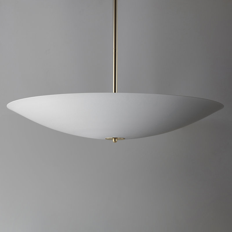 Vesta 1 - Light LED Pendant, French Gold, Matte White, 4.75" H x 23.5" W x 23.5" D