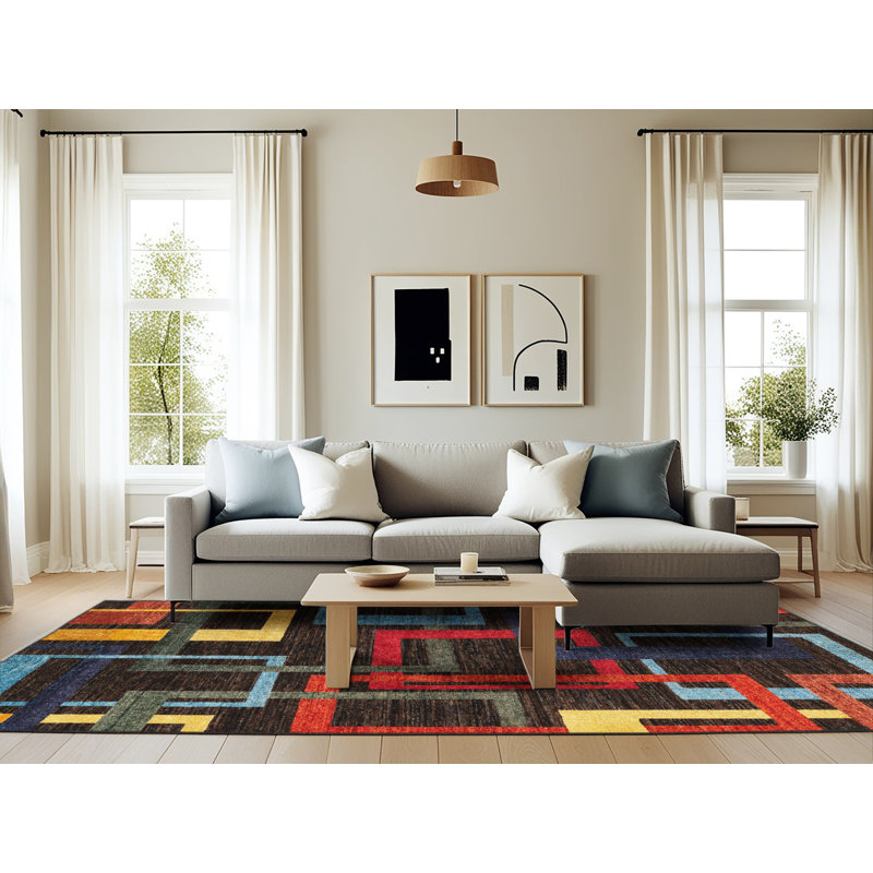 Alyonna Abstract Indoor Rug, Rectangle 6' x 9'