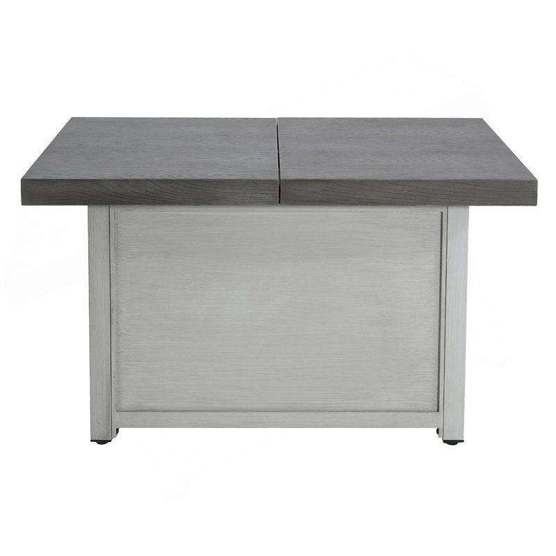 Extendable Rectangle Aluminum Alloy Fire Pit Table, 50,000BTU