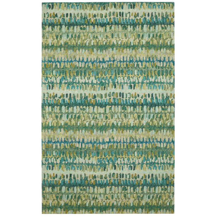 Paint Chip Moss Hand Micro Hooked Wool Rug