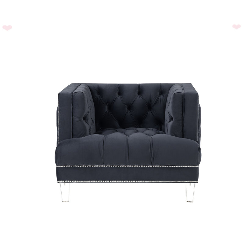 Chaise moderne en velours pour le salon, Velours gris anthracite