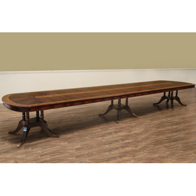 Extendable Mahogany Solid Wood Top Dining Table