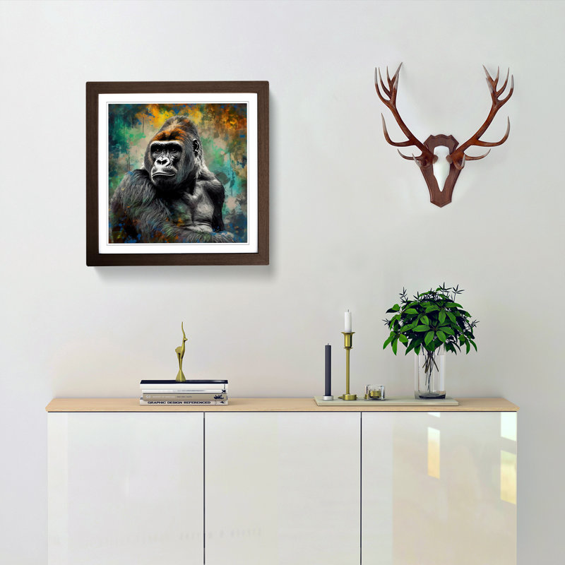 Gorilla Impressionism No.2 - Framed Print, Walnut