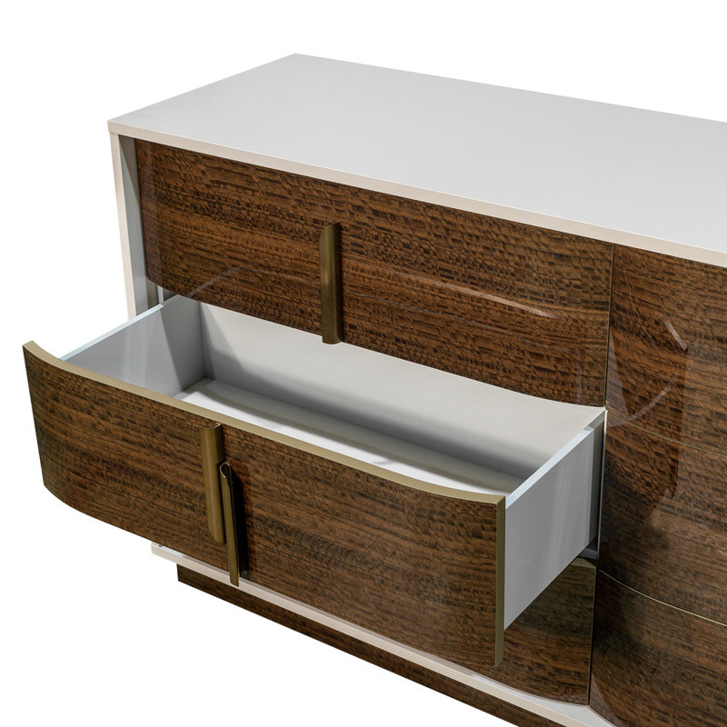 Pavira Walnut 6 - Drawer Dresser