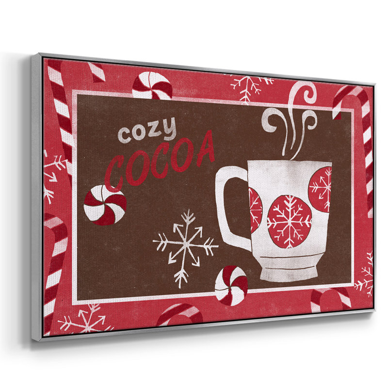 Cozy Cocoa Christmas Collection, toile tendue avec châssis en A, H 17 po x l 25 po x P 2 po, Toile avec cadre argenté