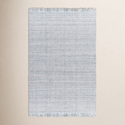 Viewcrest Hand-Woven Striped Light Gray Rug