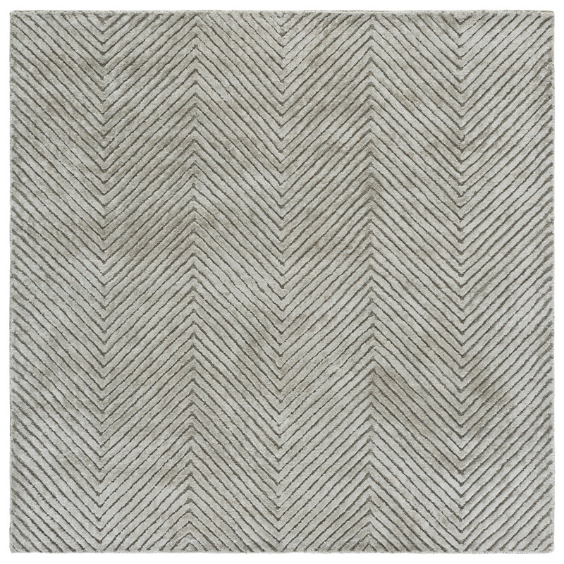Glamour Hand Tufted Chevron Indoor Rug, 6'-0" x 6'-0" Square