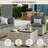 5 Pieces Design-Oriented Rattan Patio Conversation Sets With Cushions-172917705