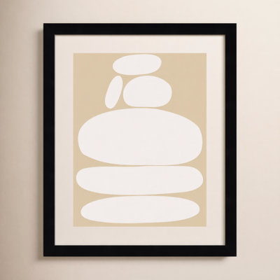 Zen River Rocks Neutral Print