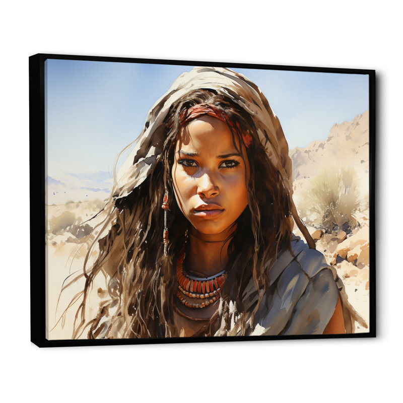 Tribus d'Afrique, beauté himba sur toile, H 16 po x l 32 po x P 1 po, Cadre flottant noir