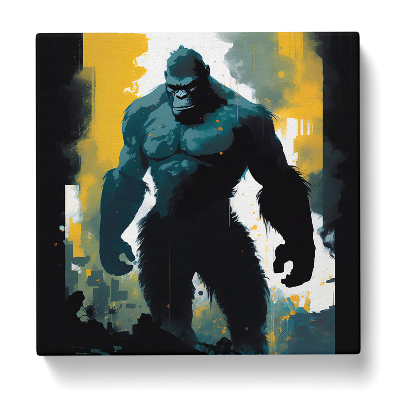 King Kong Gestural Art - Wrapped Canvas, 35cm H x 35cm W x 3cm D