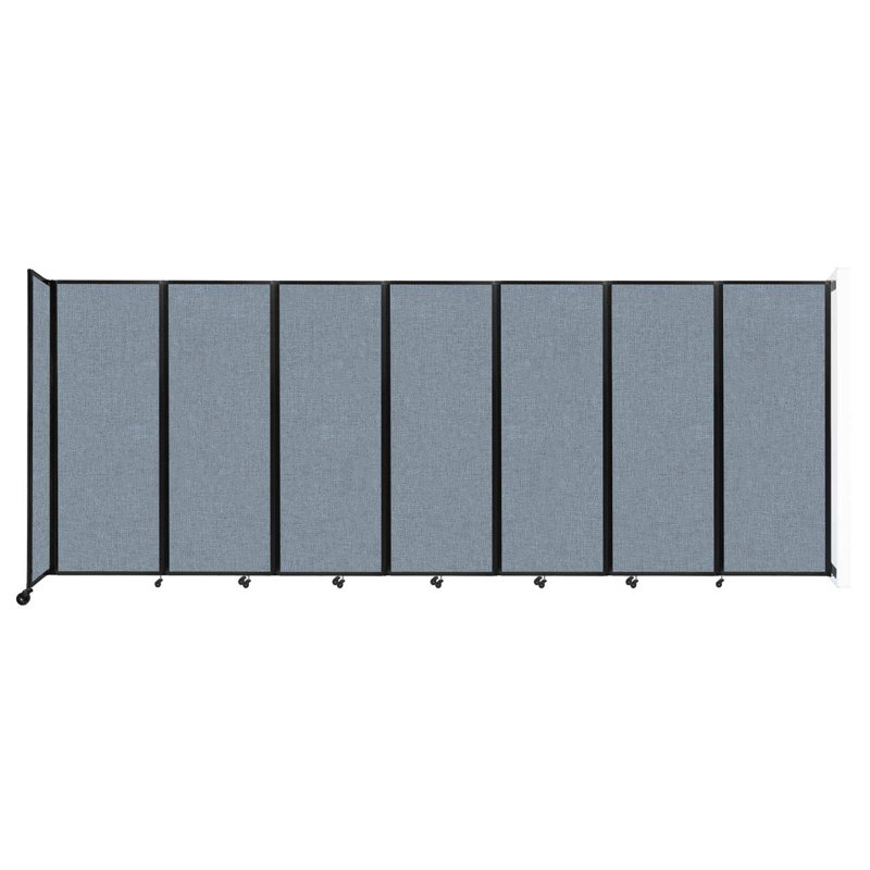 Paravent pliant, Bleu poudre, H 90 po x l 234 po x P 12 po, 7