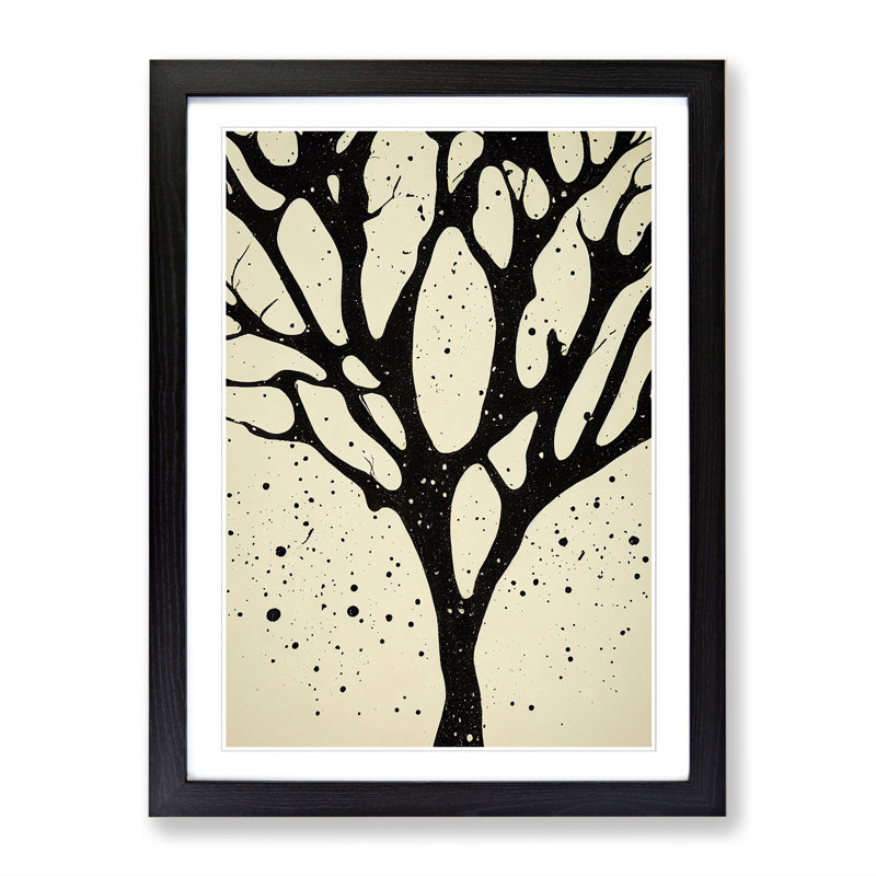 Pear Tree Splatter Vol.3 - Single Picture Frame Painting, Oak, 34cm H x 25cm W x 2cm D