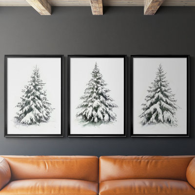 Christmas Holiday Art VI - Toile tendue avec châssis sur mesure - 3 pièces