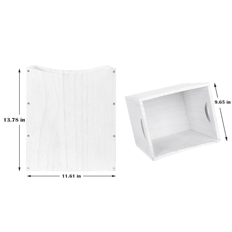 Bamboo Open Waste Basket - 5.3 Gallons, White