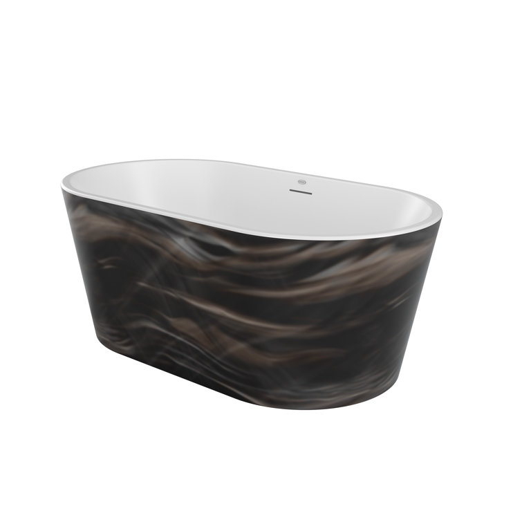 CELESTE 59"x32" Freestanding Soaking Bath with Chrome/White Toe Tap Drains