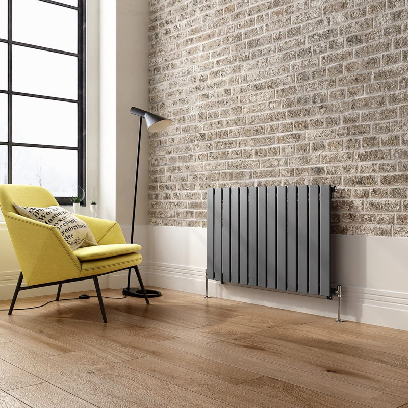 iBathUK Apex Horizontal Radiator, Single Panel Radiators, 600- Slim Radiator, 60cm H x 98.8cm W x 52cm D