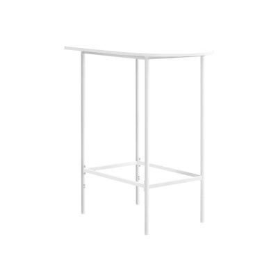 Table de bar rectangulaire 36 po, surface en stratifié blanc, pieds en métal, ambiance moderne pour la maison contemporaine avec esthétique