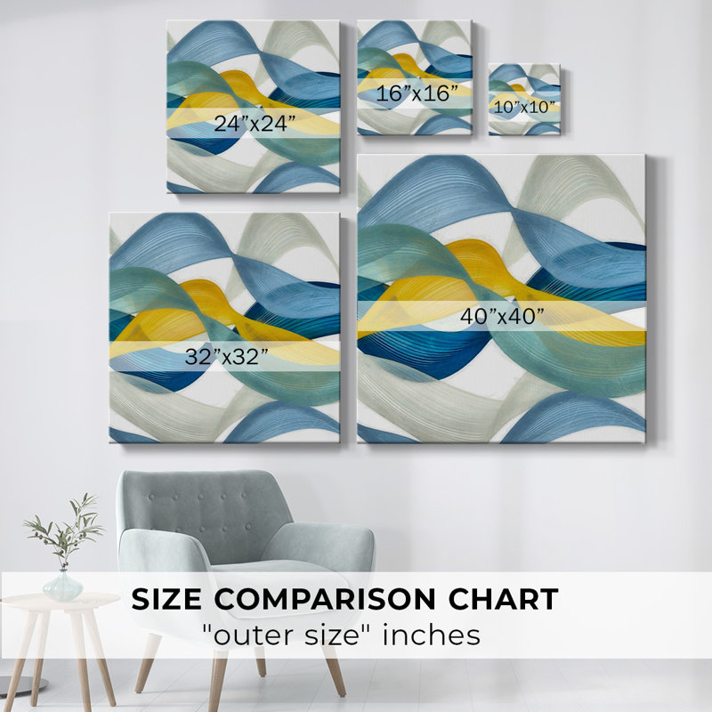Toile tendue horizontale à bandes horizontales IV-Premium - prête à être accrochée, H 24 po x l 24 po